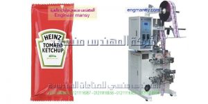 آلة تعبئة ظروف الكاتشب والمايونيز ساشيت لحام أربعة أطراف مناسبة لتعبئة السوائل اللزجة